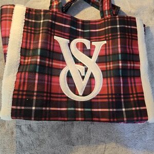 Victoria's Secret Plaid Tote Bag - Red and Pink